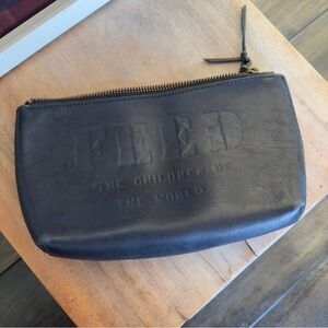 FEED the Children Leather Zip Pouch Black
